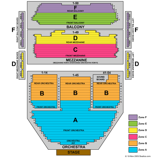 Nokia Theater Seating Chart Aa
